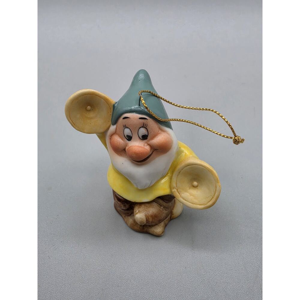 Disney Bashful Snow White 7 Dwarfs Schmid Ornament Playing Clash Symbols